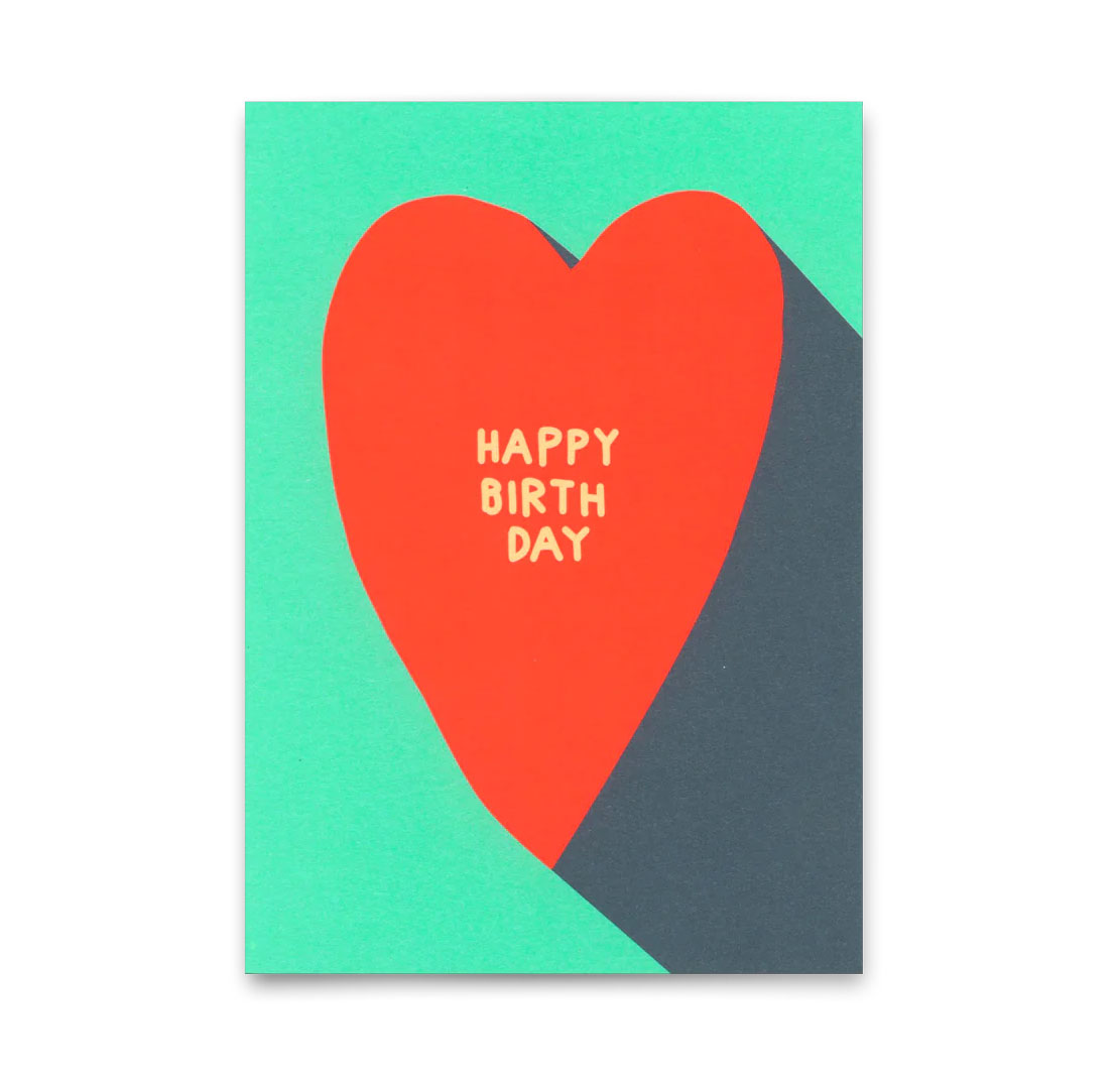 Postkarte "Happy Birthday Heart" | Lustige Karte zum Geburtstag von Deli Cards  