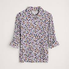SEASALT CORNWALL Larissa Shirt-Sunlit Leaves Chalk