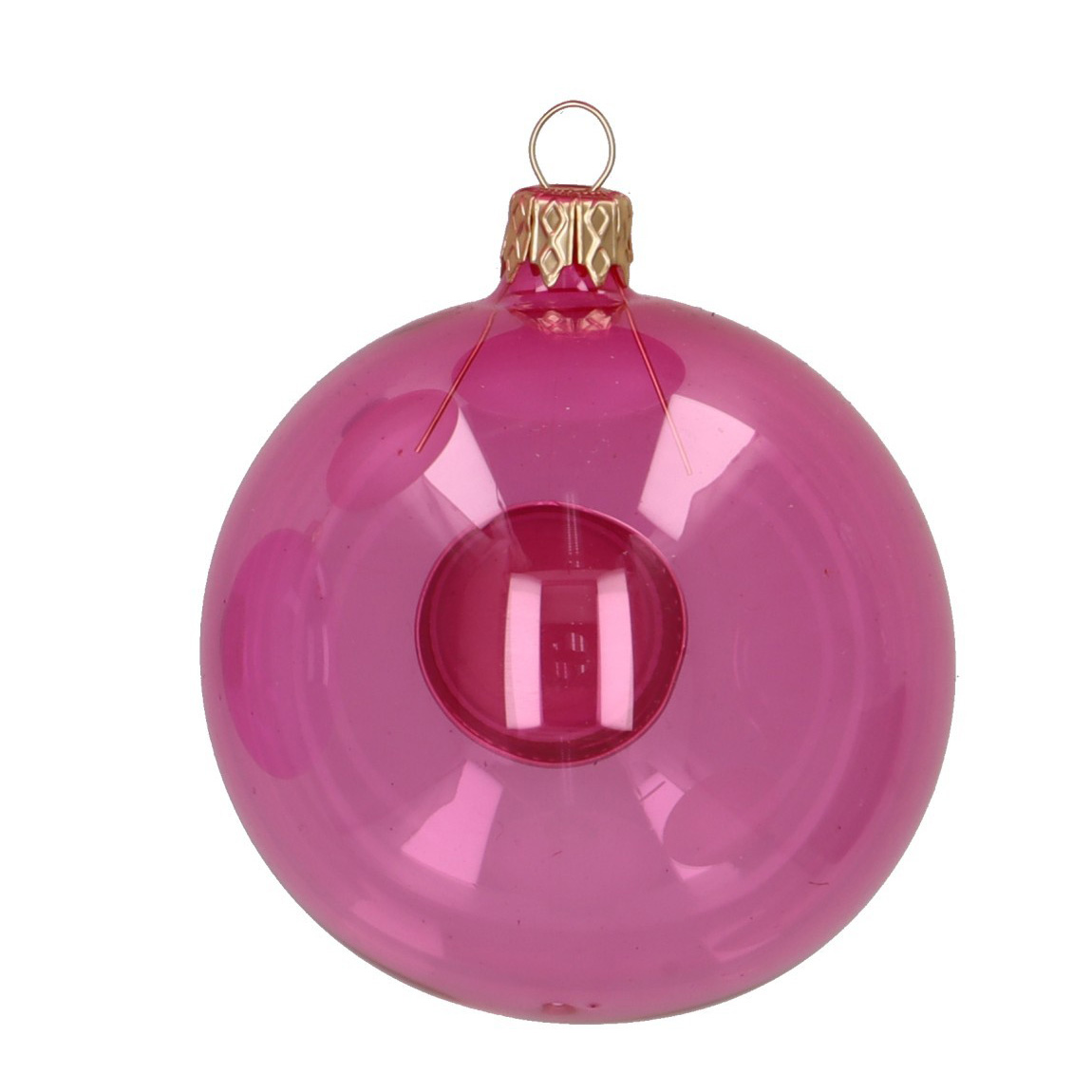 Weihnachtskugel UNI PINK WARM transparent klar, D. ca. 8 cm