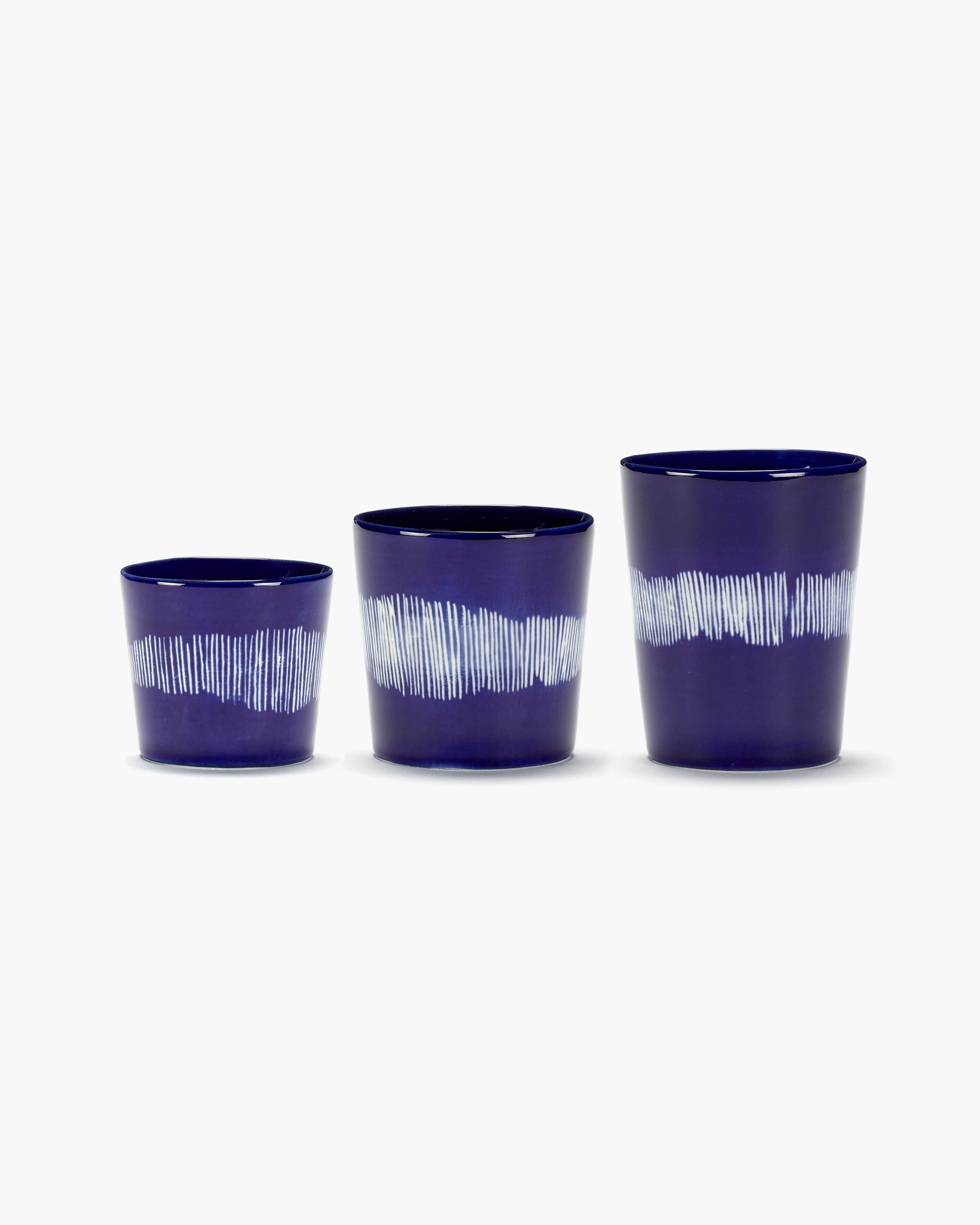 Ottolenghi Espressotasse 15cl blau - weisse Streifen Feast, pro Stück