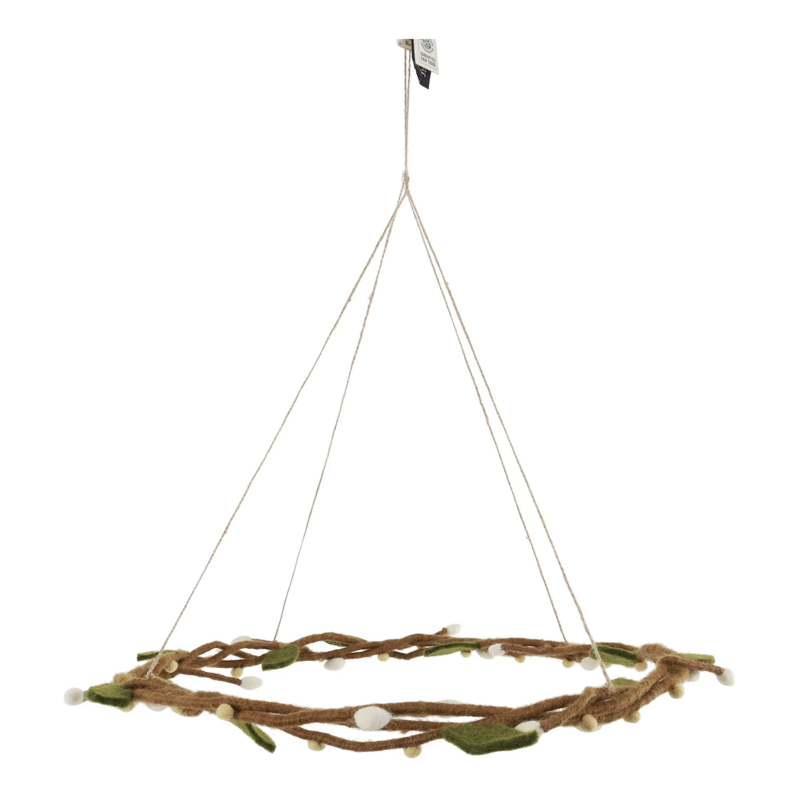 Gry & Sif Frühlingskranz Filz, ca.45 cm, Wreath w/Light Yellow Berries - Hanging Ø45 cm