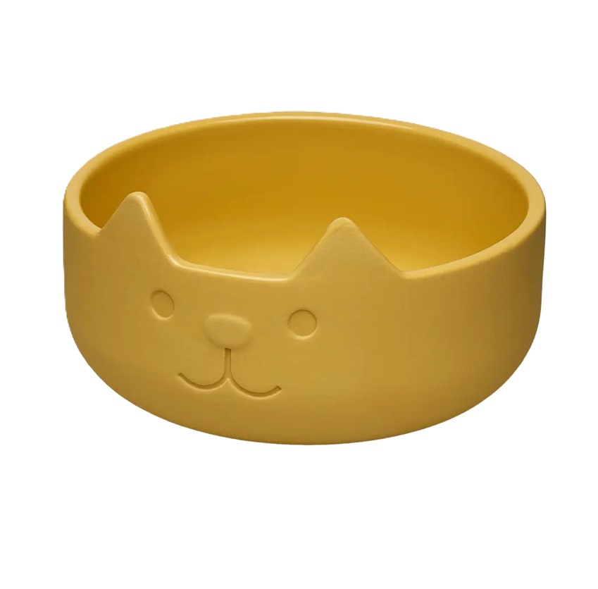 GOOD MOOD kids bowl - yellow kitty, Porzellan, Schale, D. ca. 13 cm