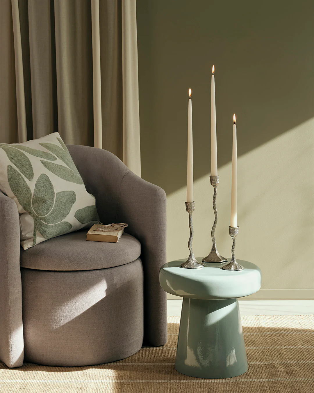 Kissenbezug Herbert , Sage Green/Natural, 100% Baumwolle, ca. 50 x 50 cm von Broste Copenhagen, OEKO-TEX®     