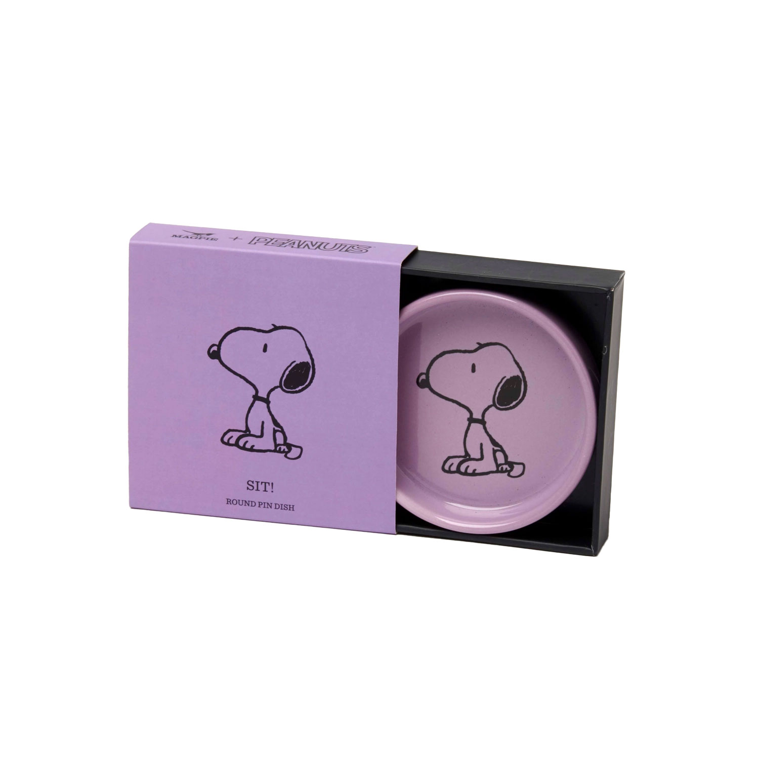 The Peanuts kleine Schale SIT!, Snoopy Pin Dish, D. ca.8 cm , violett