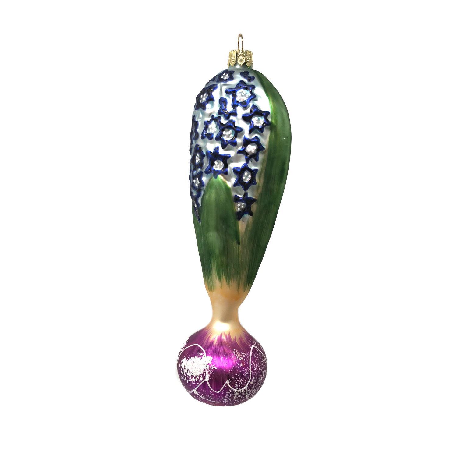 Hyazinthe blau Christbaumschmuck , ca.15 cm, Weihnachtskugel Hyacinthe 