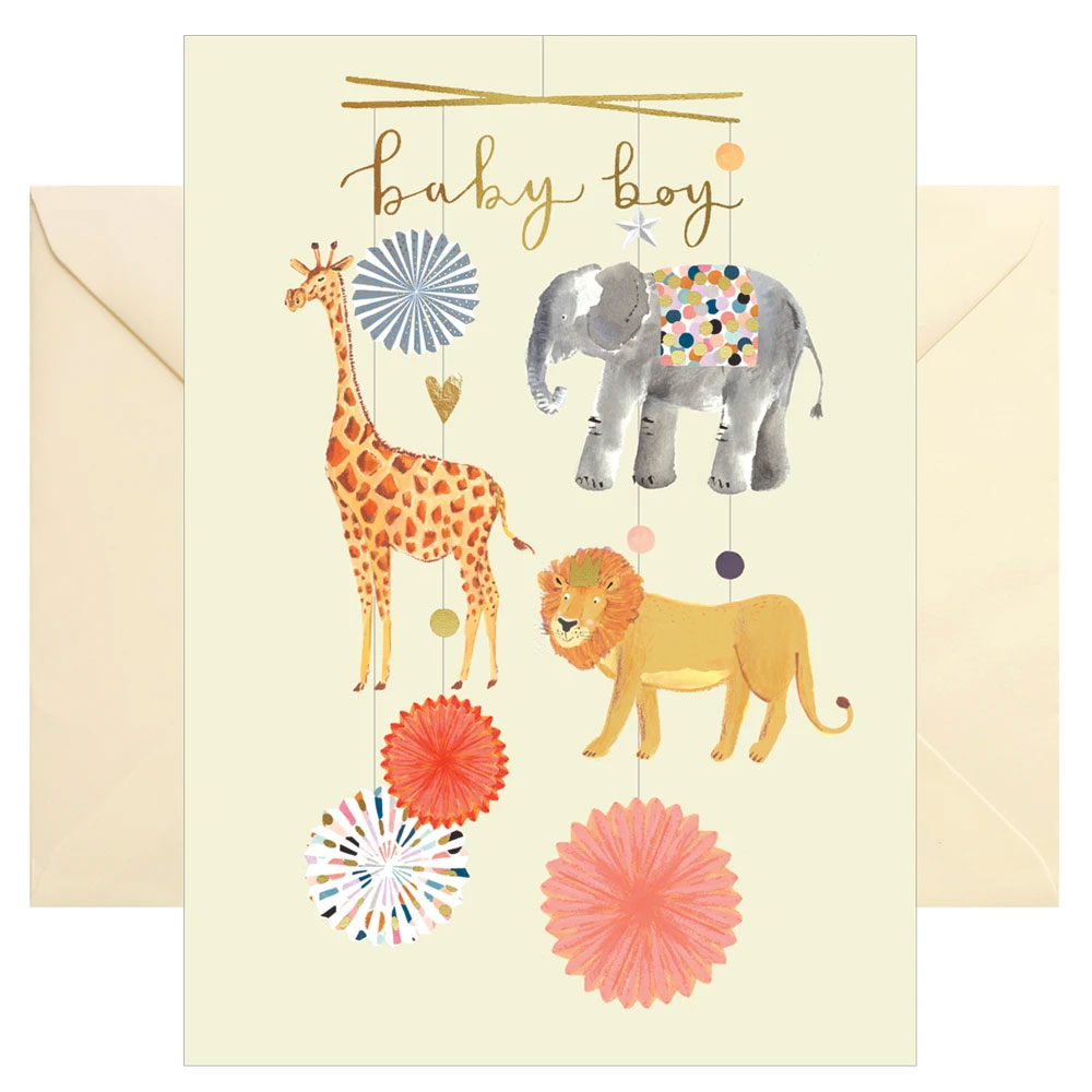 Doppelkarte mit Umschlag "baby boy", Geburt