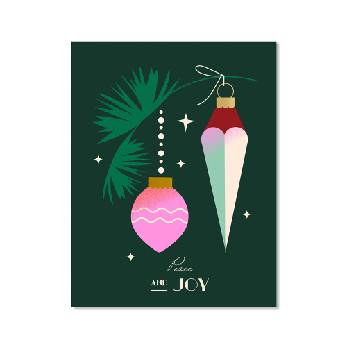 Postkarte -XMAS Tree Decorations"Peace And Joy" von Darling Celemtine