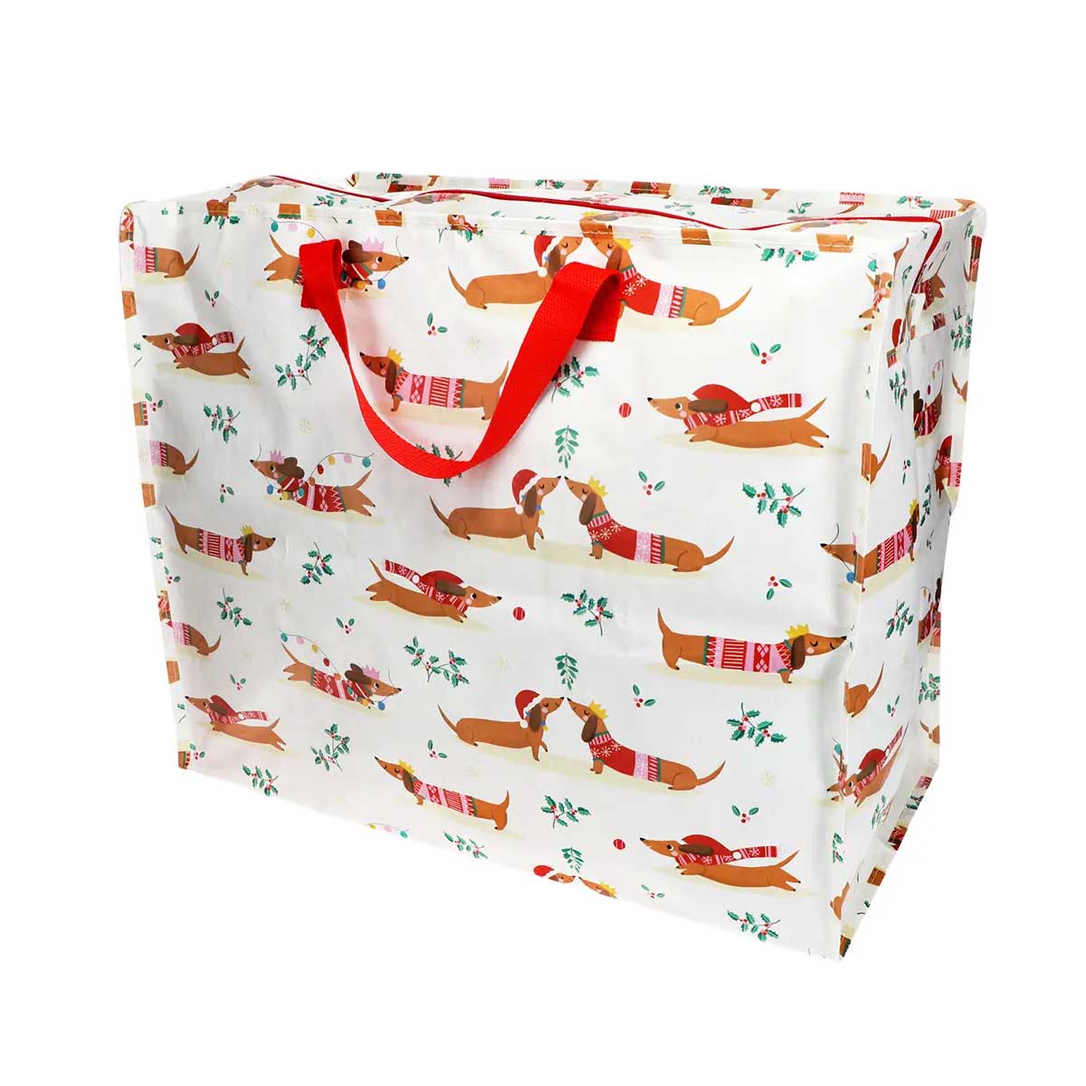 Jumbo-Aufbewahrungstasche - XMAS Dackel, ca. 58 x 28 x 48 cm  