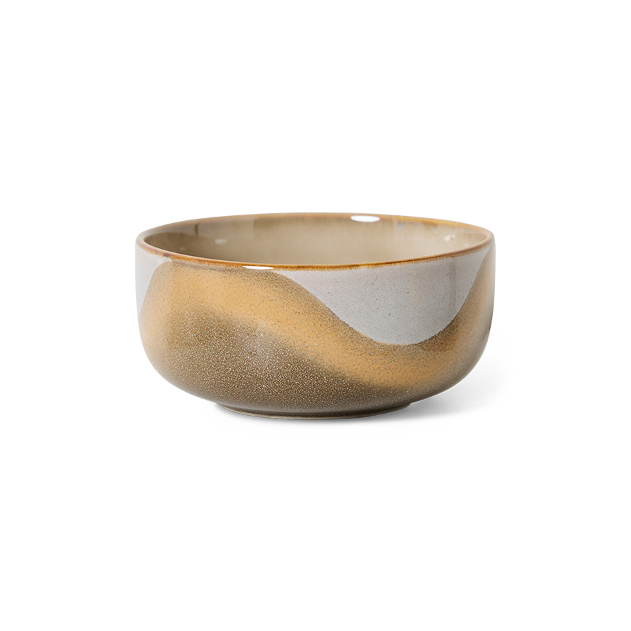 HKliving 70's  bowl, dessert bowl, OASIS Siebziger Jahre Geschirr, Keramik, D. ca. 12,5 cm