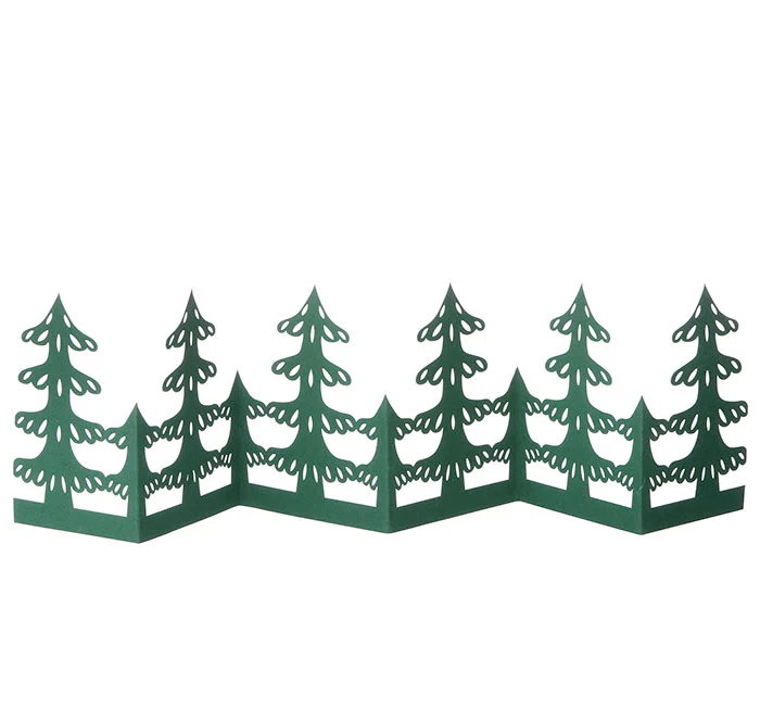 Bungalow Papiergirlande Tannenbäume grün, ca. 70 x 14 cm, Table Garland Trees 70cm Forest
