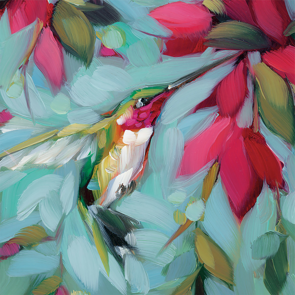 Papierservietten Colibri Flowers ,  33 x 33 cm   von PPD , Kolibri