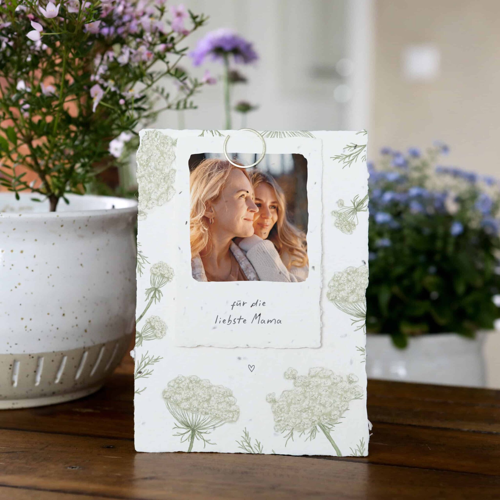 Samenkarte “Liebste Mama”, Saatgut : Wildblumen & Wilde Möhren, Muttertagskarte