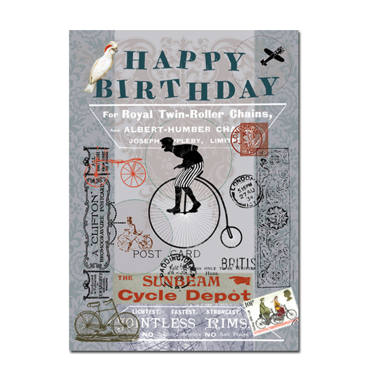 Postkarte Radfahrer  von Linda Edwards
