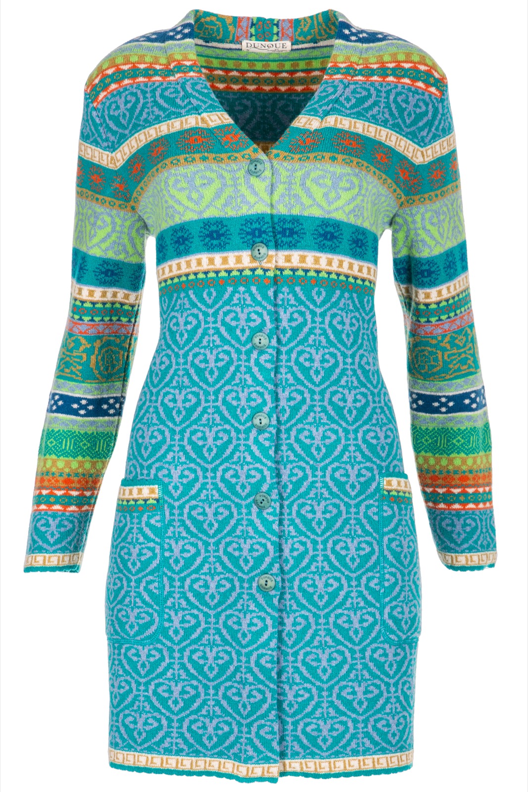 DUNQUE Jacquard-Kurzmantel "Nina" , Farbe ozean-bunt, Made in Germany 
