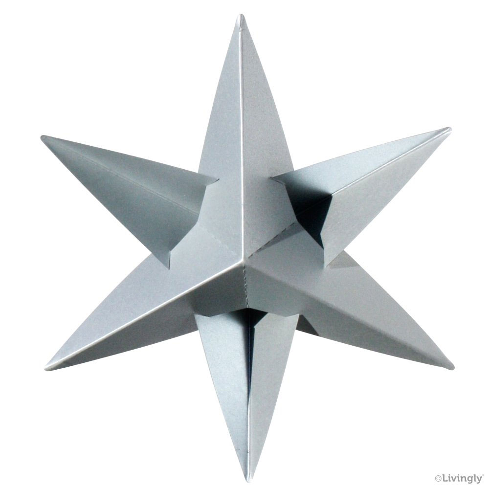 Livingly "BOXofSTARS", silber, einzeln Sterne, 4 Stück von Livingly, Papier, ca. 14 cm