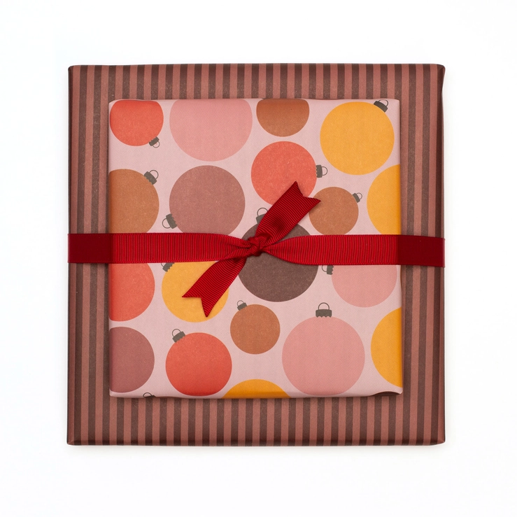 Geschenkpapier Weihnachtskugeln ca. 67 x 48 cm , beidseitig bedruckt  