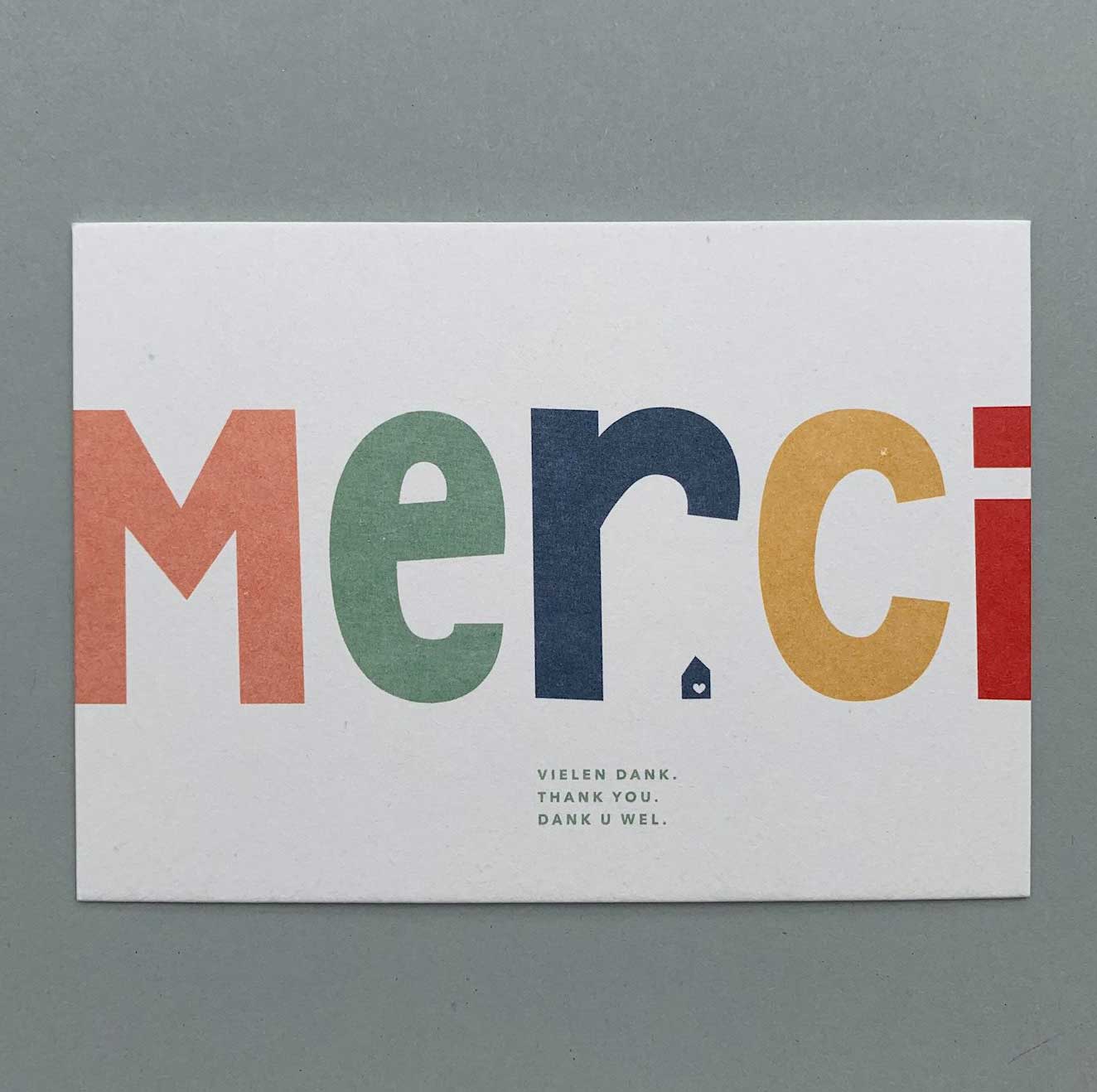 Heimwerk Postkarte " MERCI" von Heimwerk , Danke