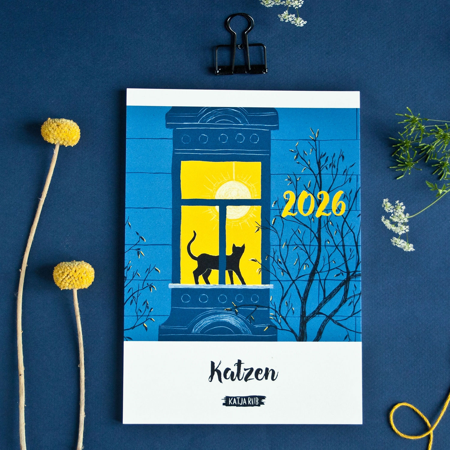 % Katzen Kalender 2026 im A5 Format von Katja Rub 