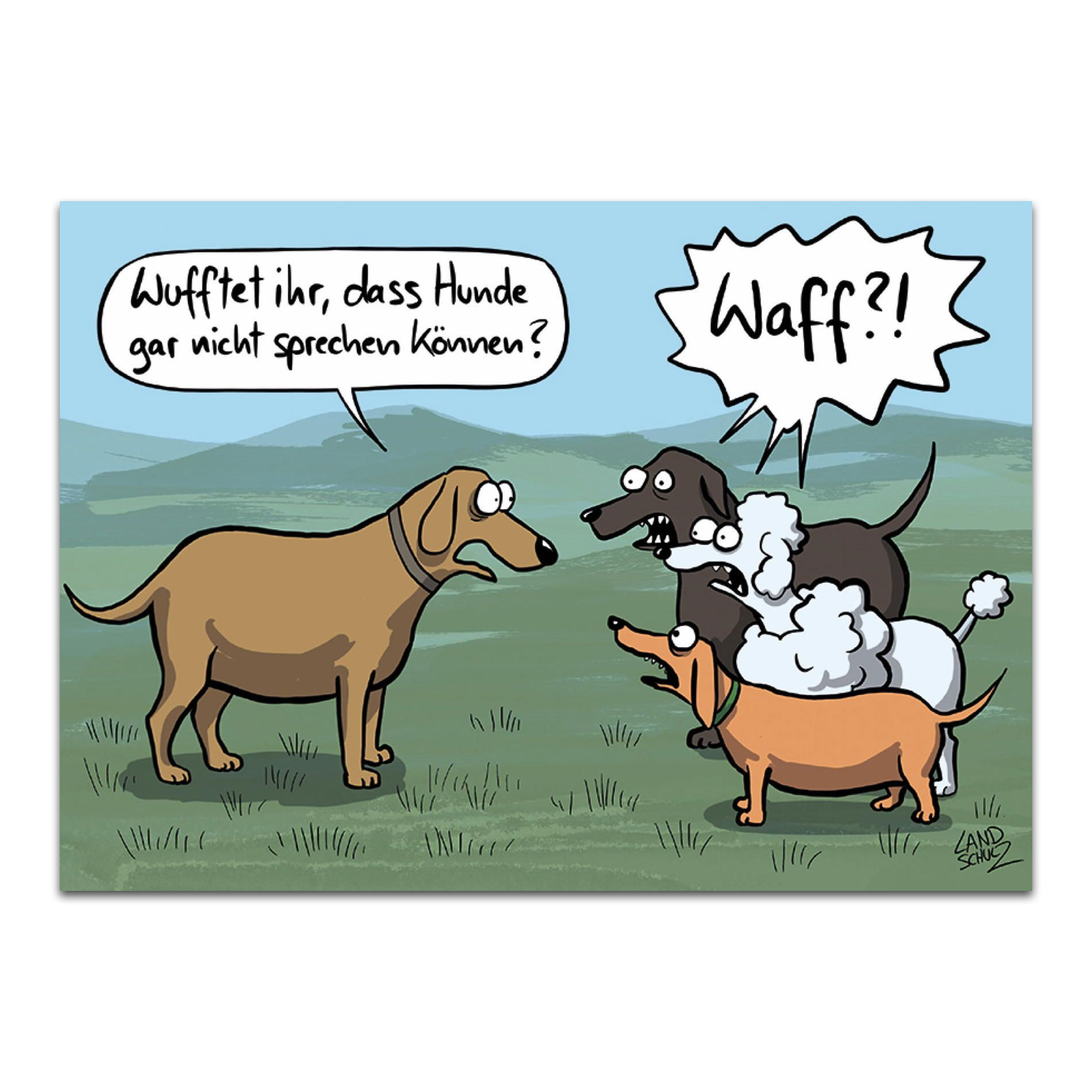 Inkognito Postkarte  Waff, Hunde