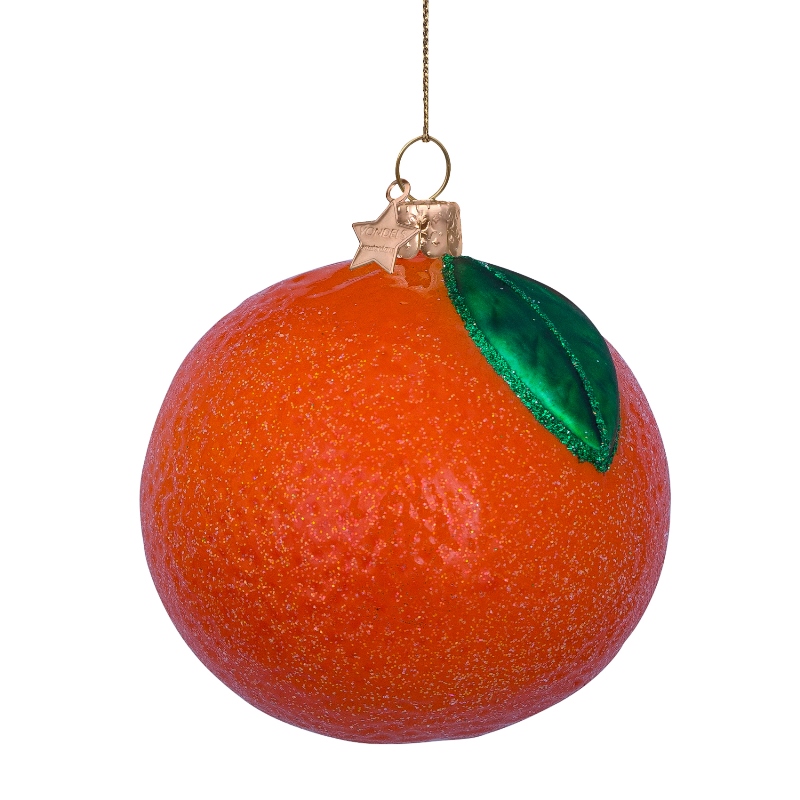 Weihnachtskugel Orange, Glas, D. ca. 8 cm