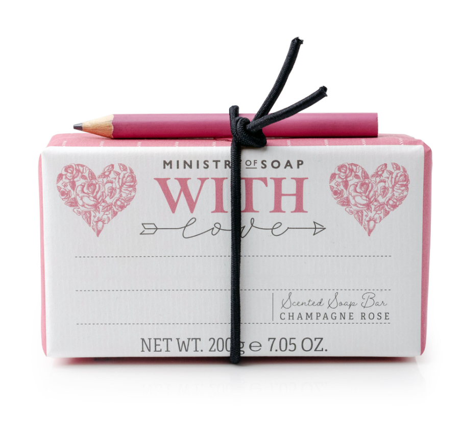 Ministry of Soap - Gift Note & Pencil Soaps - With Love - Champagne Rose 200 g