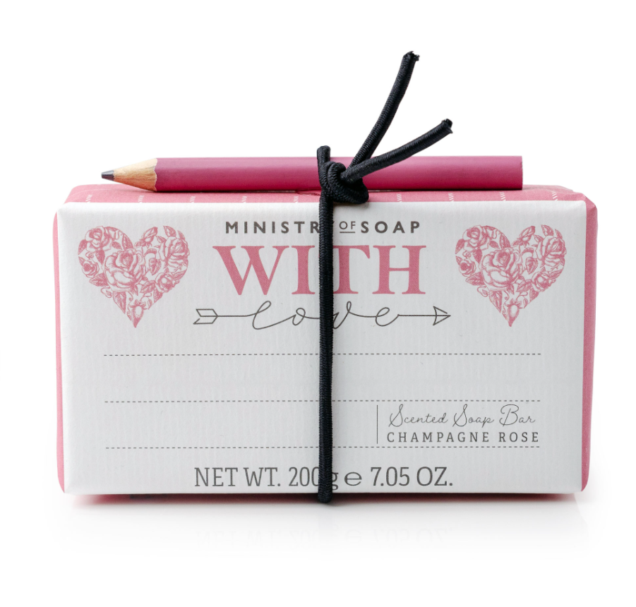 Ministry of Soap - Gift Note & Pencil Soaps - With Love - Seife, Champagne Rose 200 g