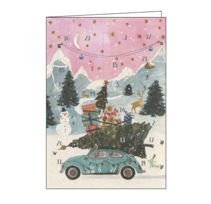 Adventskalender Doppelkarte "Beladenes Auto"   