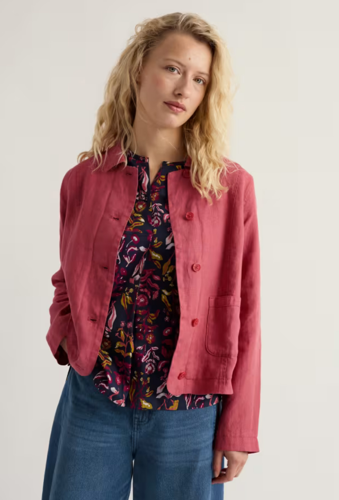 SEASALT CORNWALL Arame Leinenjacke, Farbe Echinacea