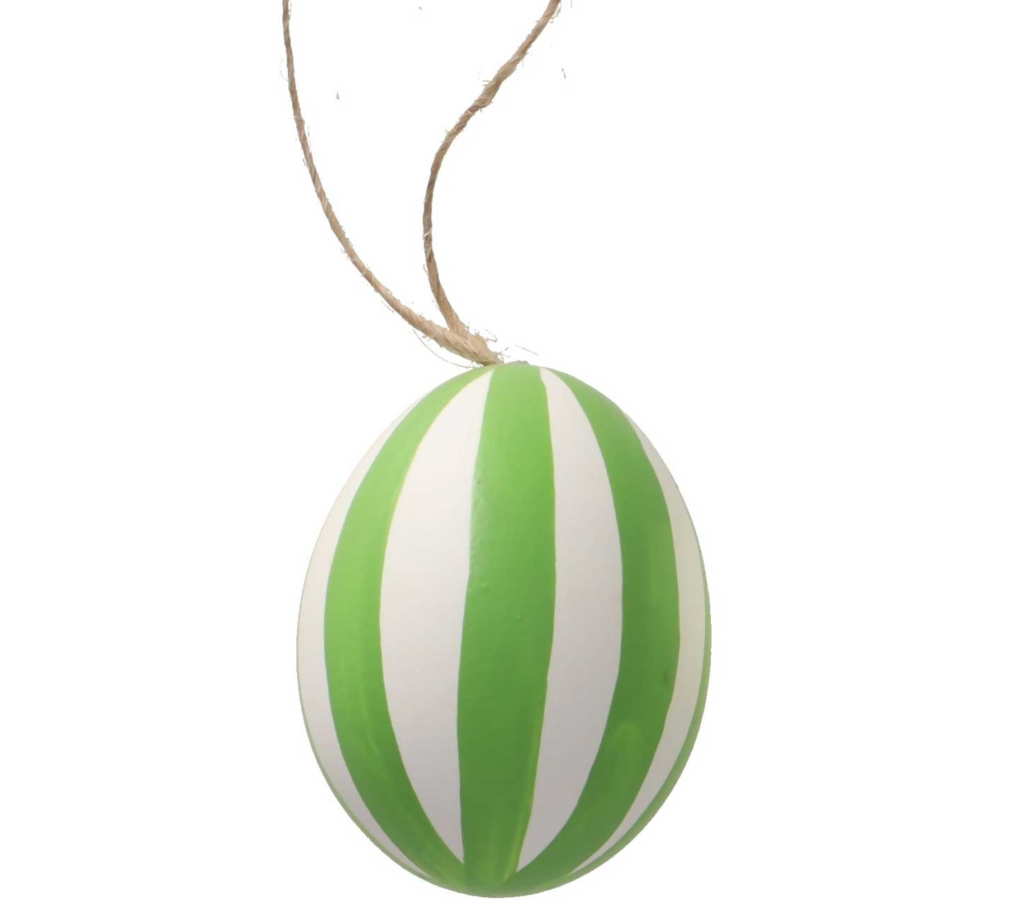 % Hühnerei "Streifen" grün, ca. 6 cm, pro Stück 