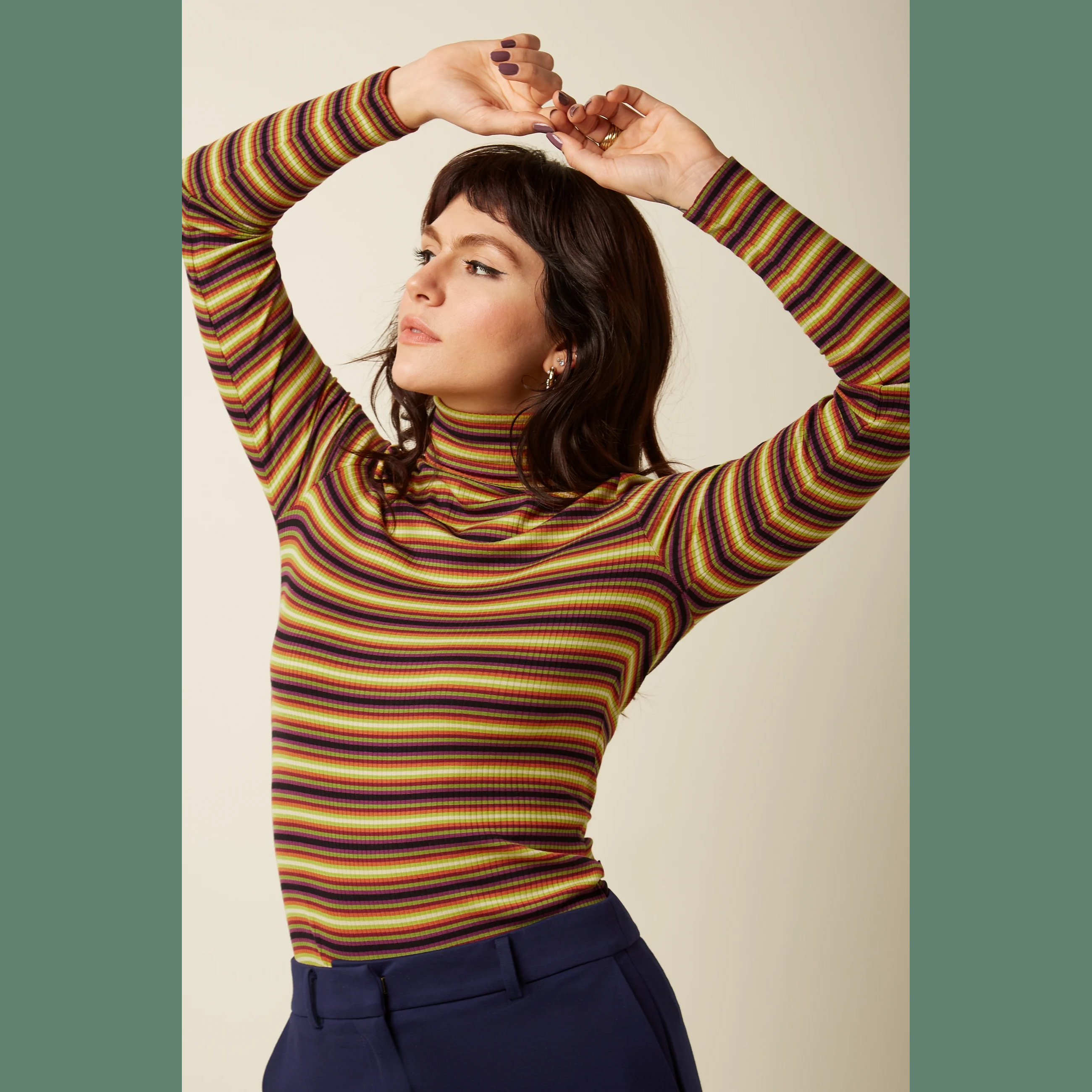 King Louie Rollneck Top Eira Stripe, Farbe Multi Color - Eira Stripe