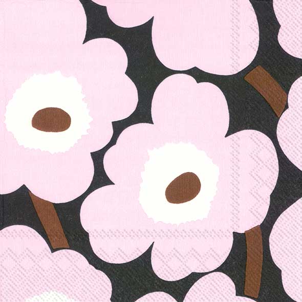 MARIMEKKO Papierservietten  UNIKKO rose  , 33 x 33  cm, Lunchservietten von IHR  