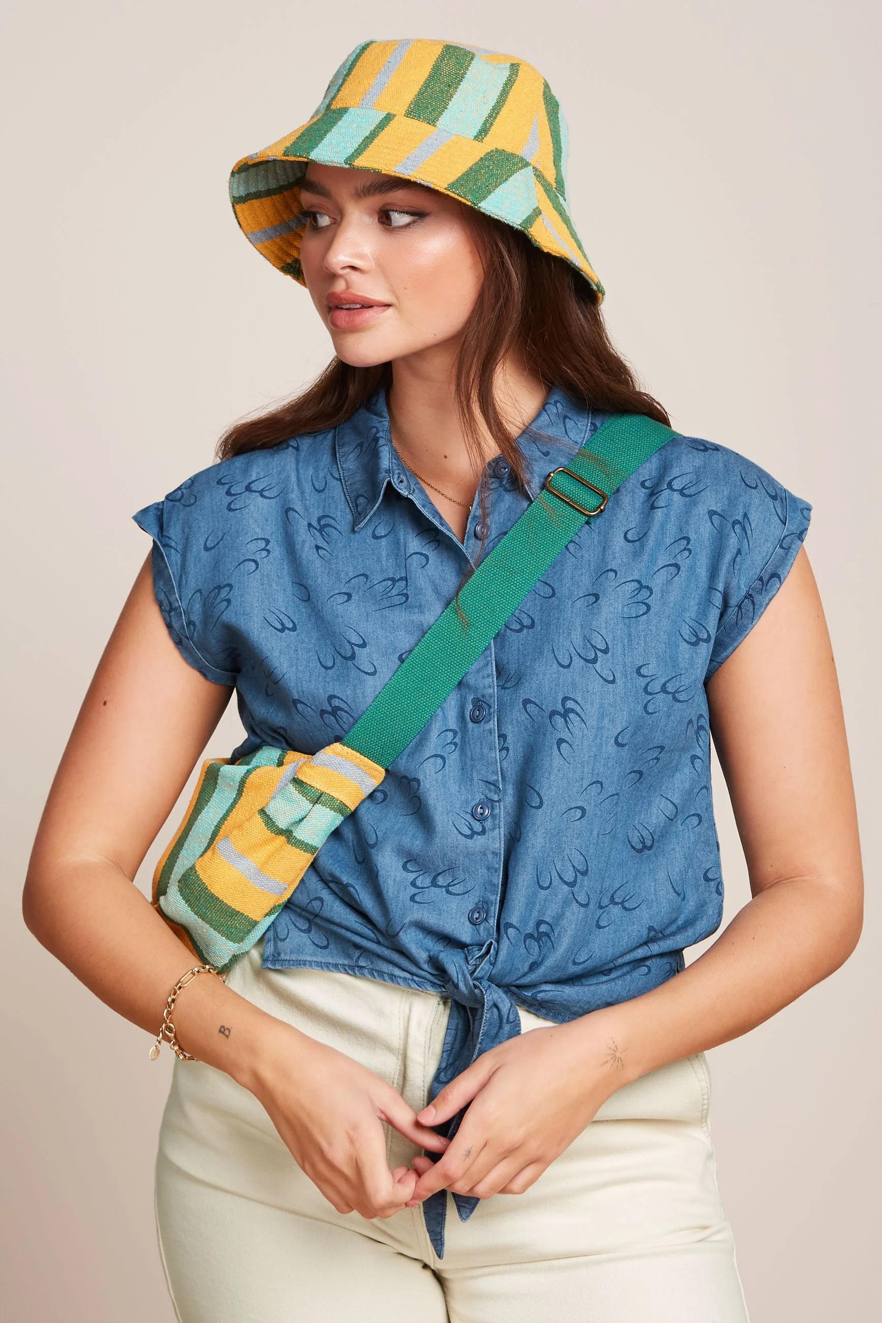 % King Louie Crossbody-Tasche Fanny Le Stripe, Farbe Yellow Cream - Le Stripe