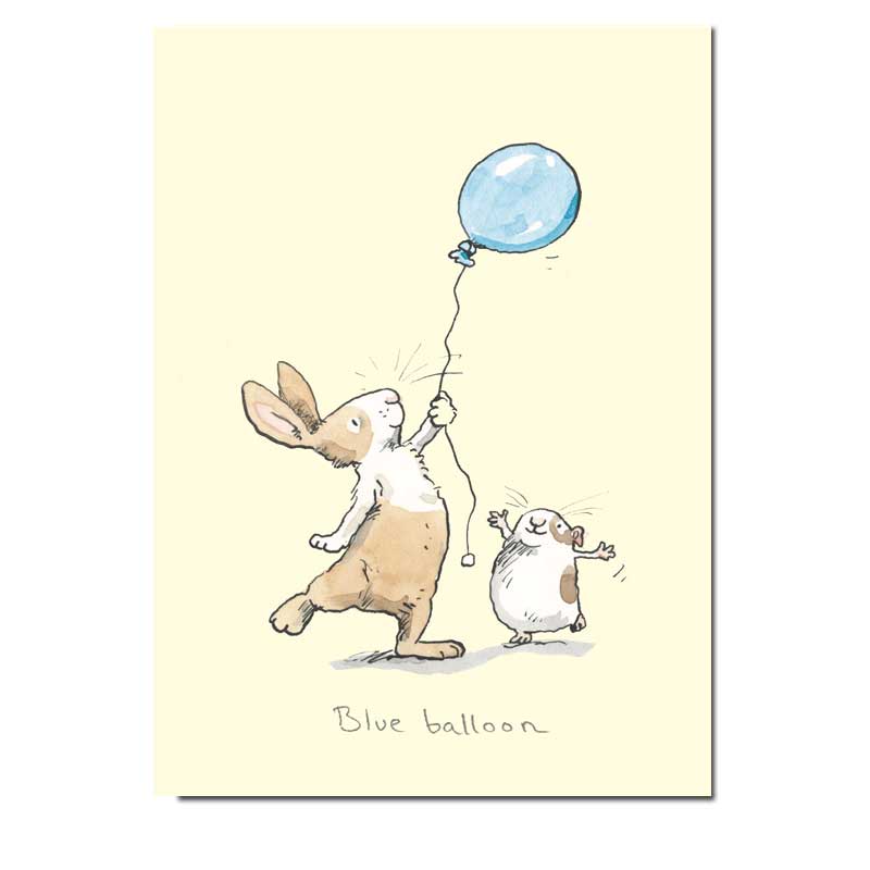 Two Bad Mice Doppelkarte "Blue Balloon " von Two Bad Mice aus England von Anita Jeram 
