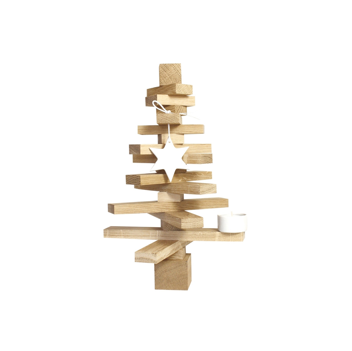 Raumgestalt Mini bauMsatz, moderne Weihnachtsbaum aus Eiche, hell geölt, Höhe ca. 30 cm