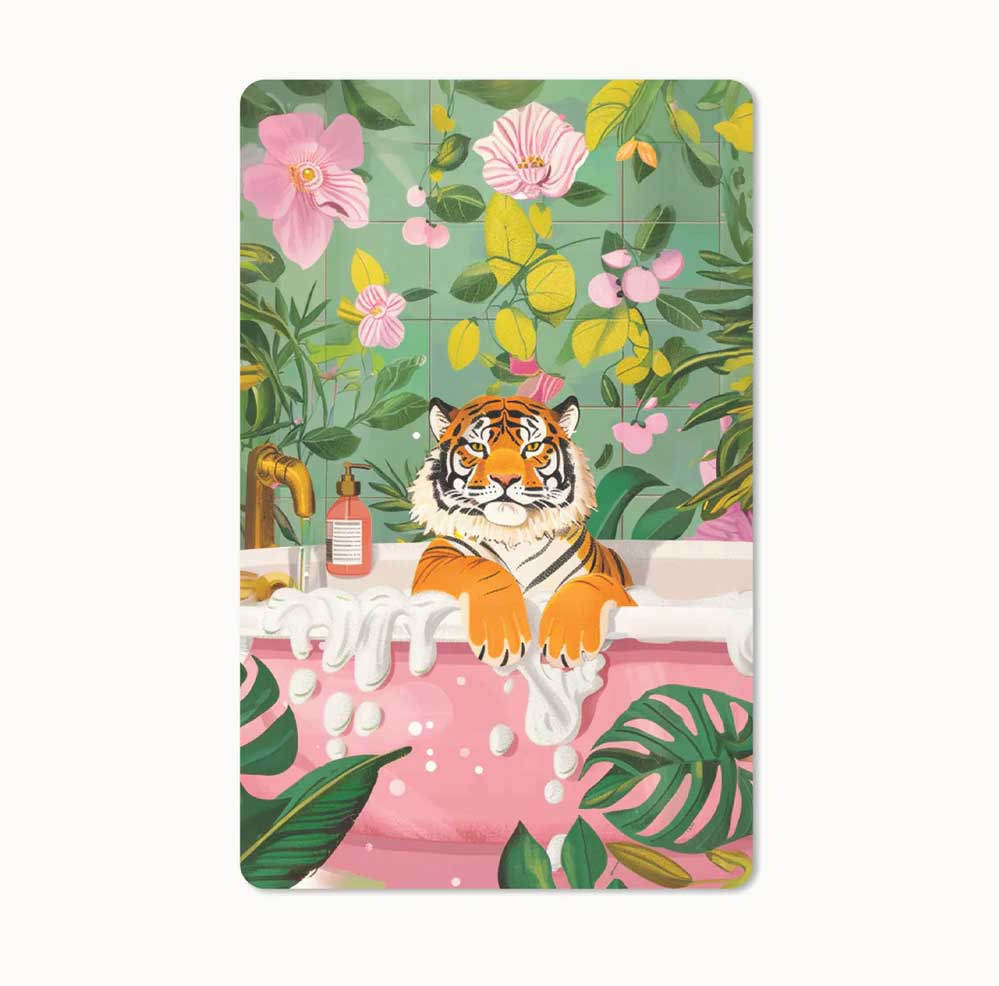 Lunacard Postkarte bathing tiger