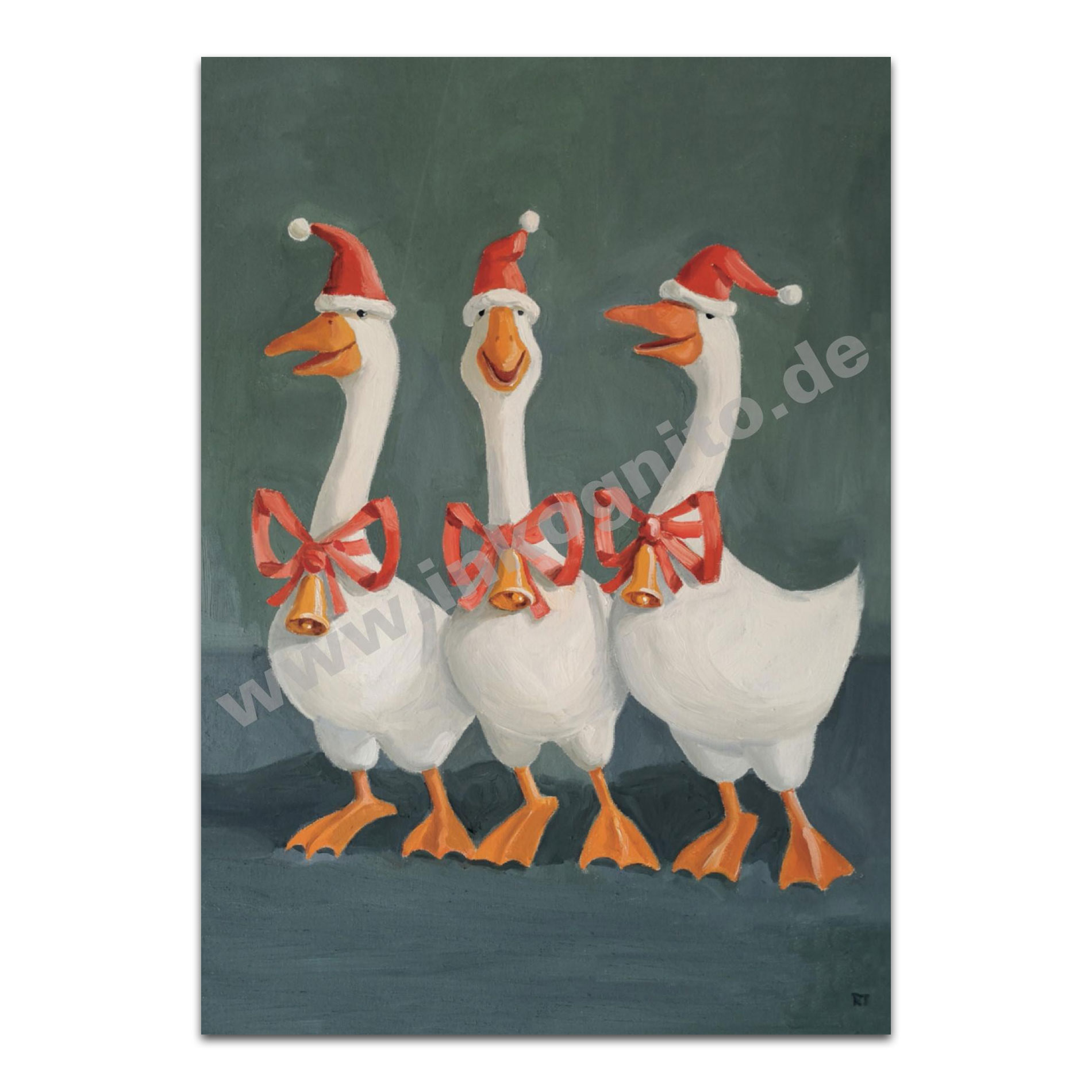 Inkognito Postkarte Freiheit für die Weihnachtsgans, Weihnachten   von Rolf Tiemann 