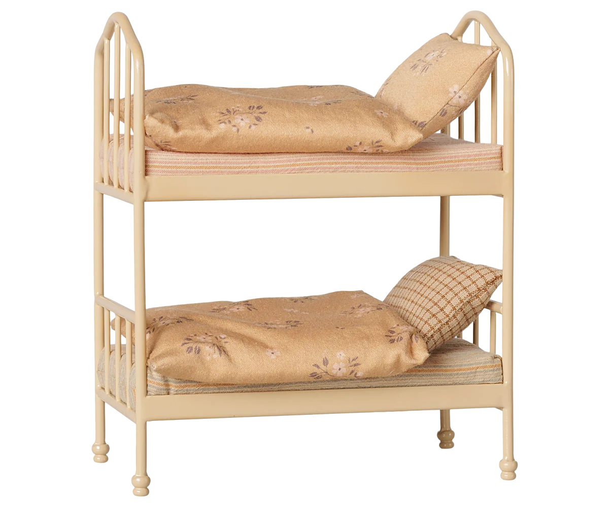 Maileg Etagenbett, Maus – Beige für das  Mausehaus, ca. 17,5 x 14,5 x 9 cm