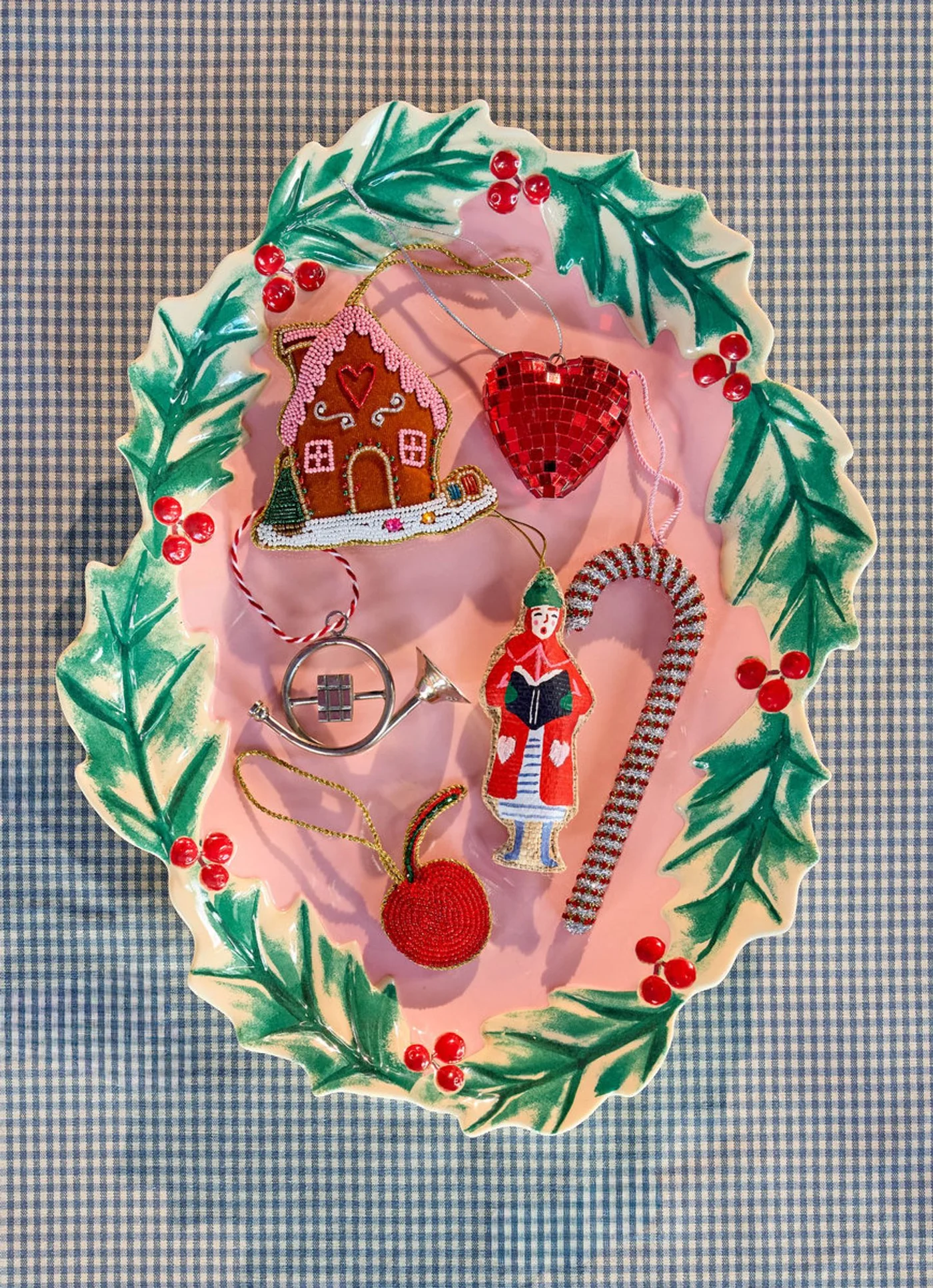 Rice XMAS Melamin Servierplatte Pink , ca. 31 x 41 cm, Weihnachten