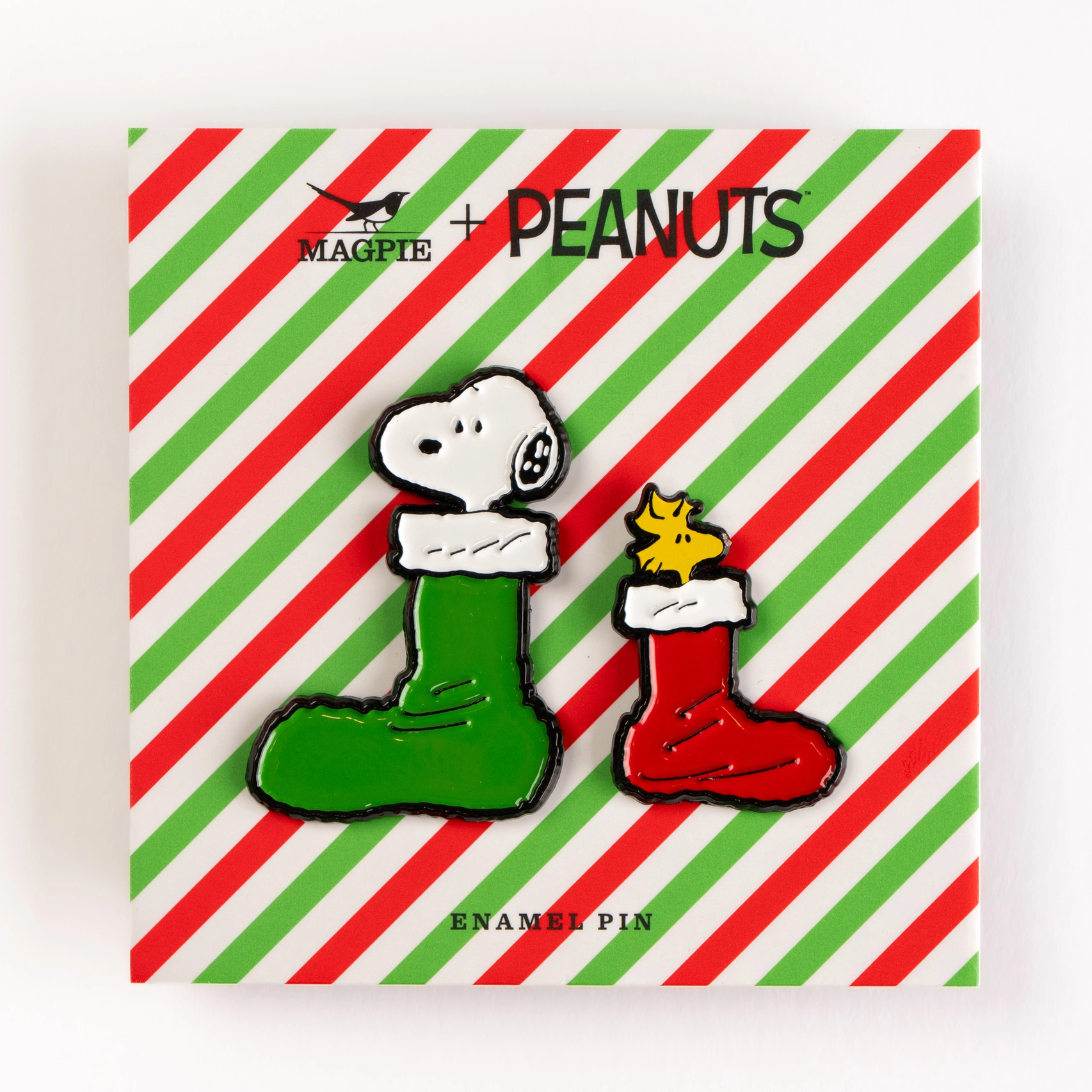 Peanuts Anstecker XMAS Strümpfe, 2er-Set (Limitierte Auflage), snoopy und woodstock