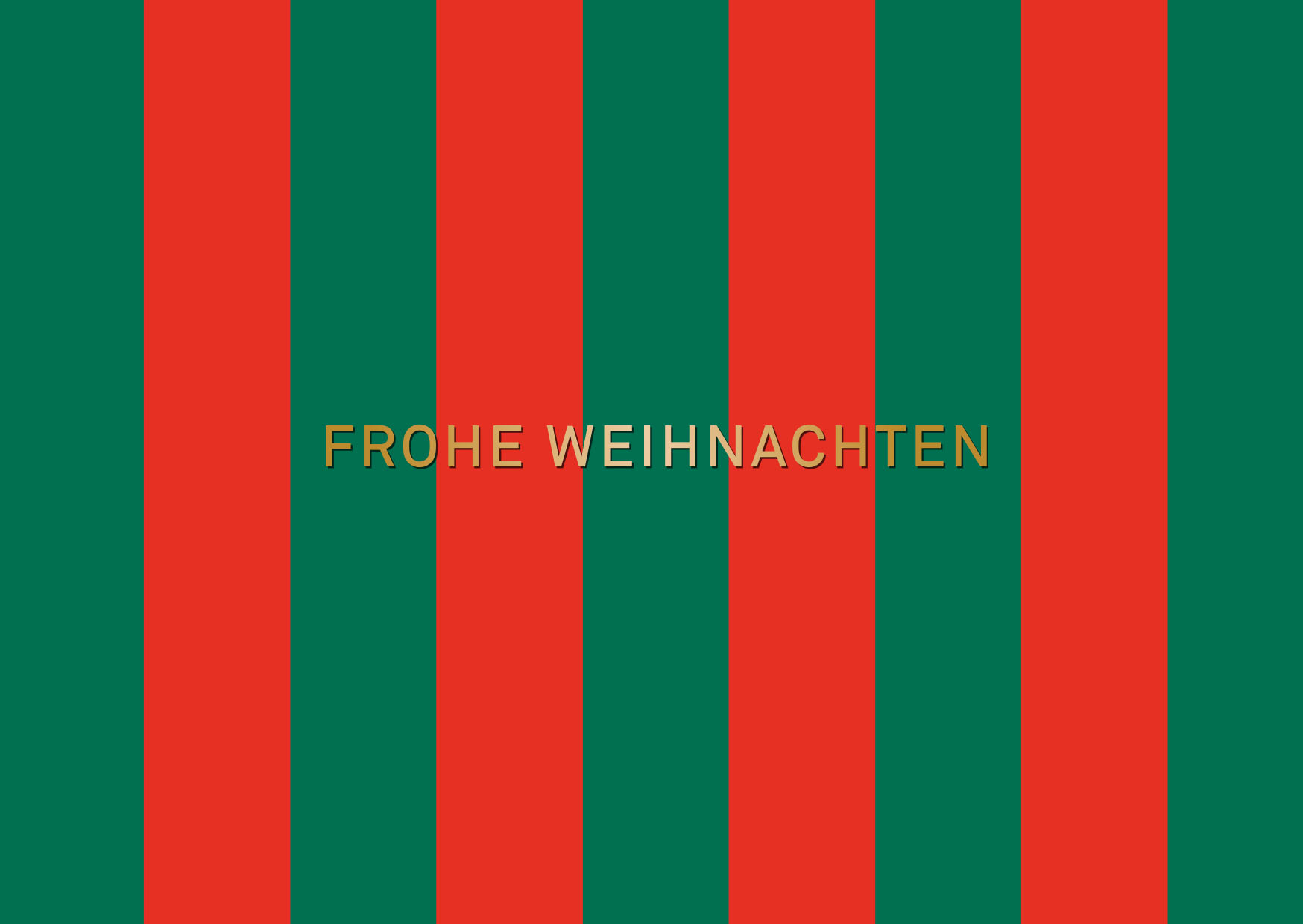 Postkarte Streifen Frohe Weihnachten von Designfräulein