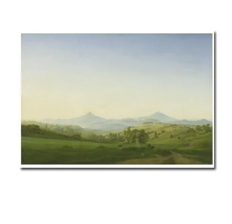 Postkarte Caspar David Friedrich "Böhmische Landschaft mit dem Milleschauer, 1808"  Kunst 