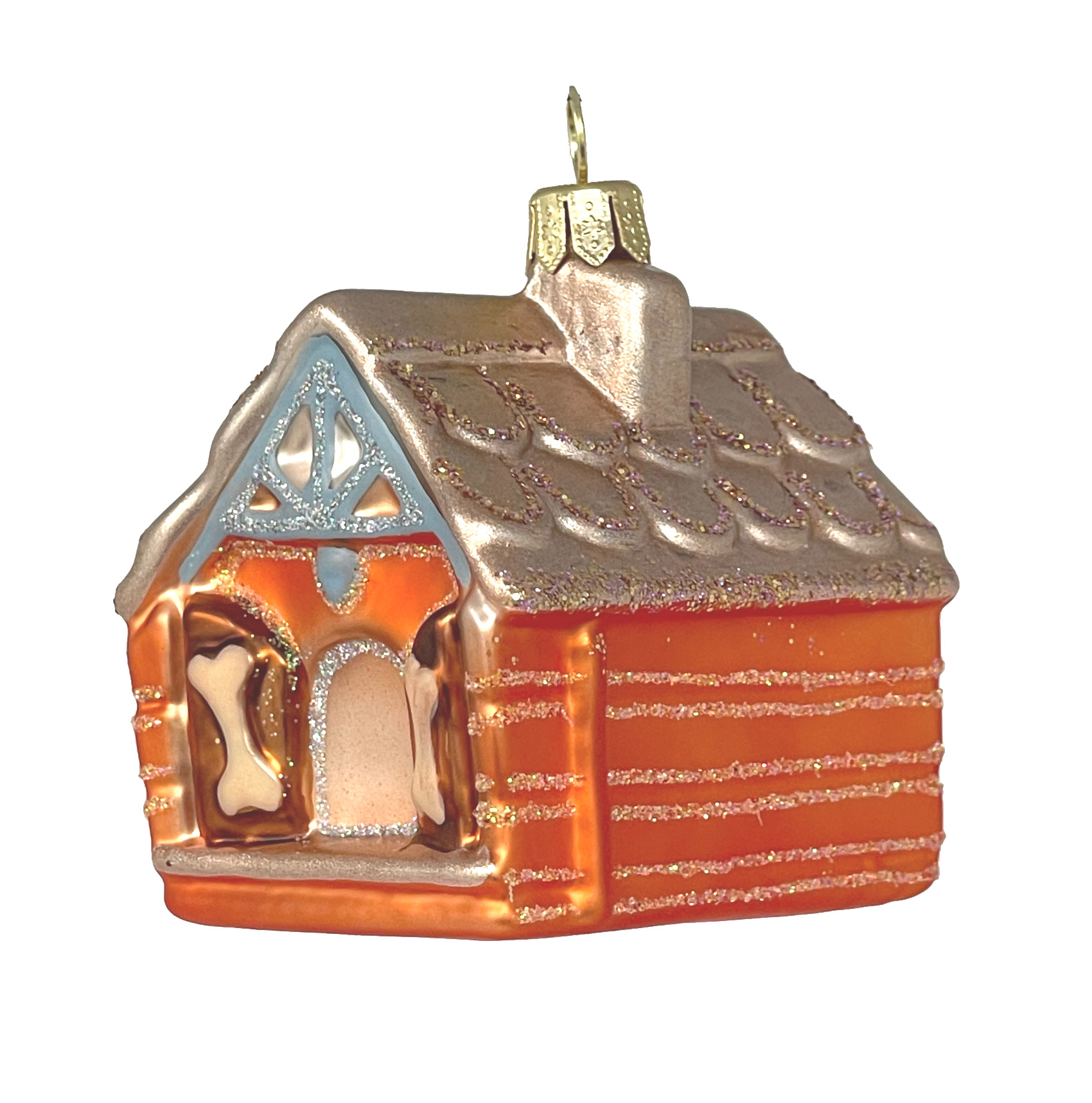 % Christbaumkugel Hundehütte, ca. 6 x 5,5 cm