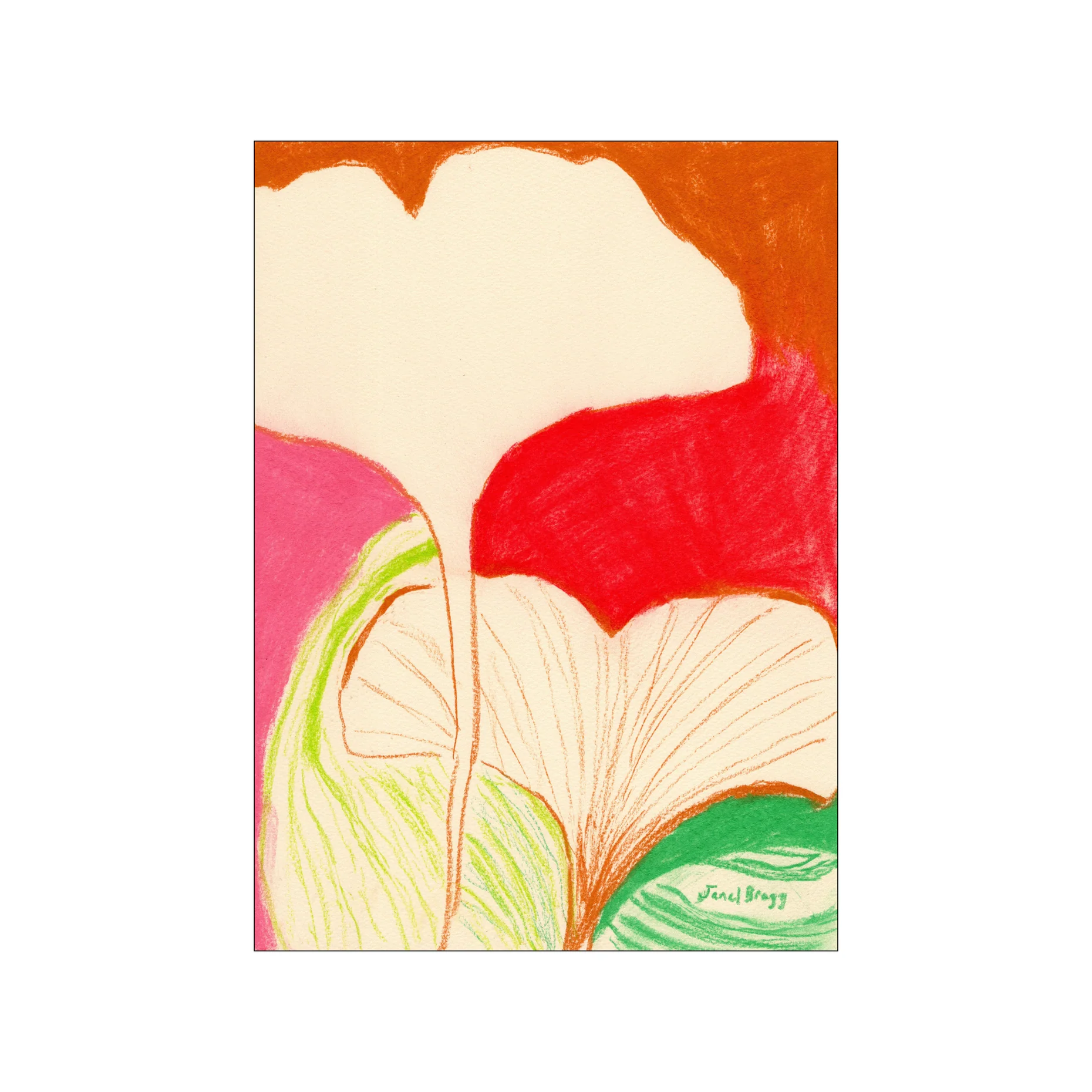 Kunstdruck A4 "Ginkgo Leaves In Color I"
