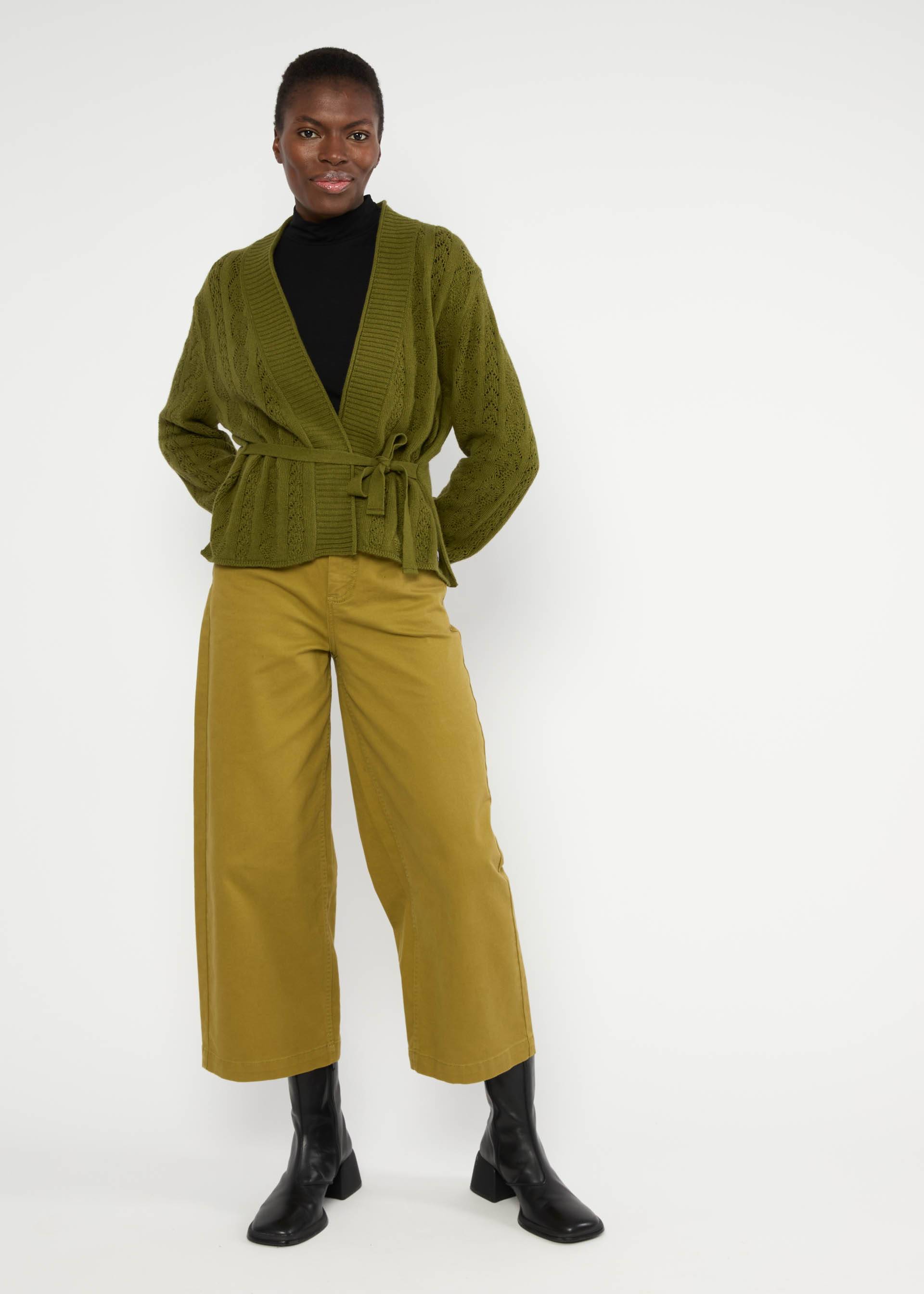 % Blutsgeschwister Cardigan Fine Craft Cocoon - ente gut, alles gut grün