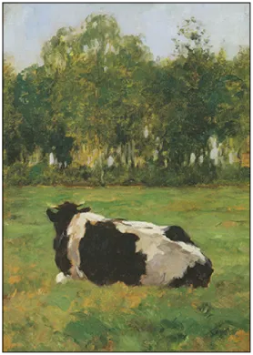 Postkarte Thomas Herbst "Kuh auf der Weide. ca.1900"  Kunst 