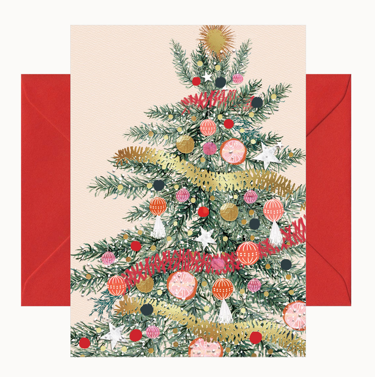 Doppelkarte mit Umschlag "Weihnachtsbaum", Weihnachtskarte 