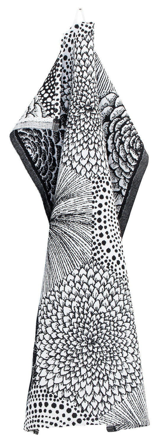 Lapuan Geschirrtuch "RUUT" white-black, 40 % Leinen, ca. 48 x 70 cm, Lapuan Kankurit 