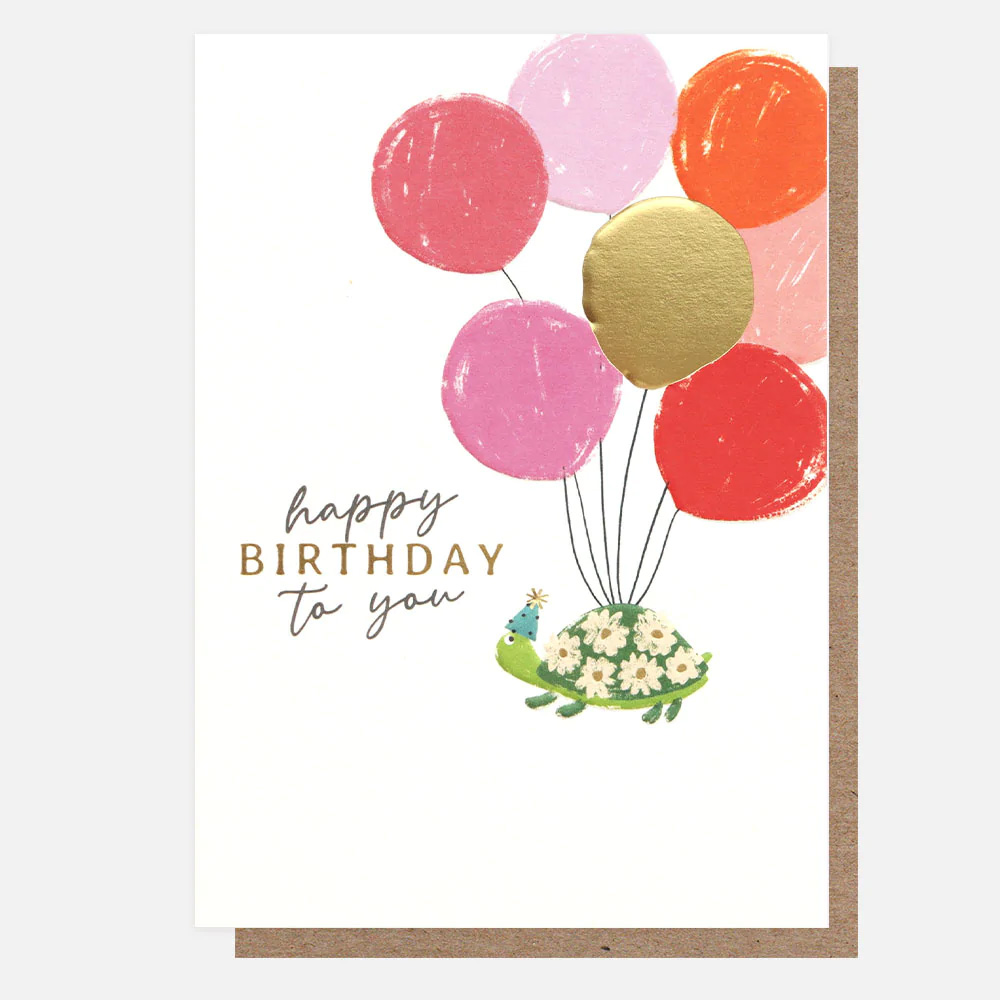 Caroline Gardner Doppelkarte "Happy Birthday to you" Schildkröte, Geburtstagskarte  