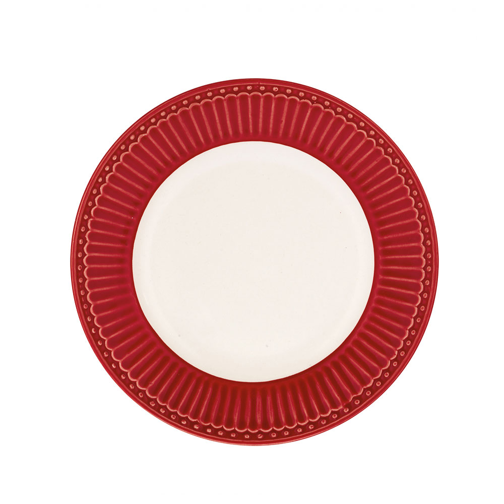 GreenGate Alice Dessertteller rot, D. ca. 23,4 cm GreenGate Alice Dessertteller rot, D. ca. 23,4 cm