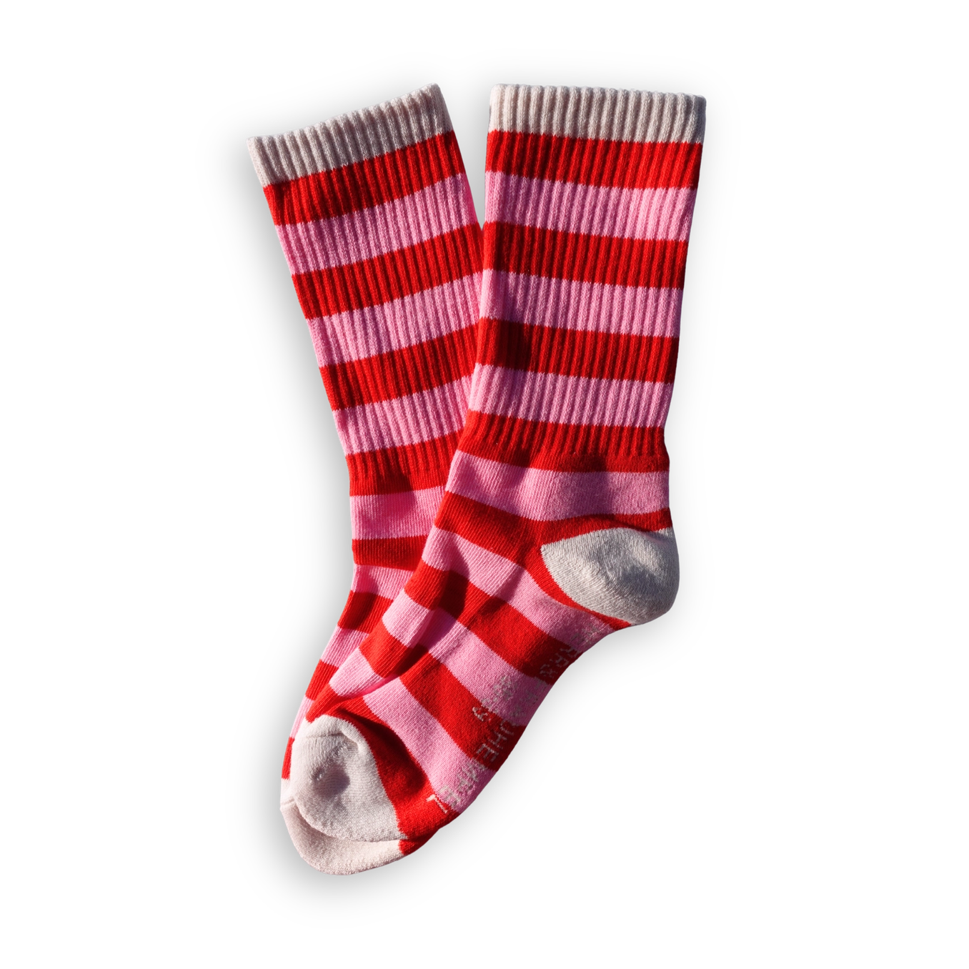 SOCKEN - Streifen rosa - rot, Größe 35-39